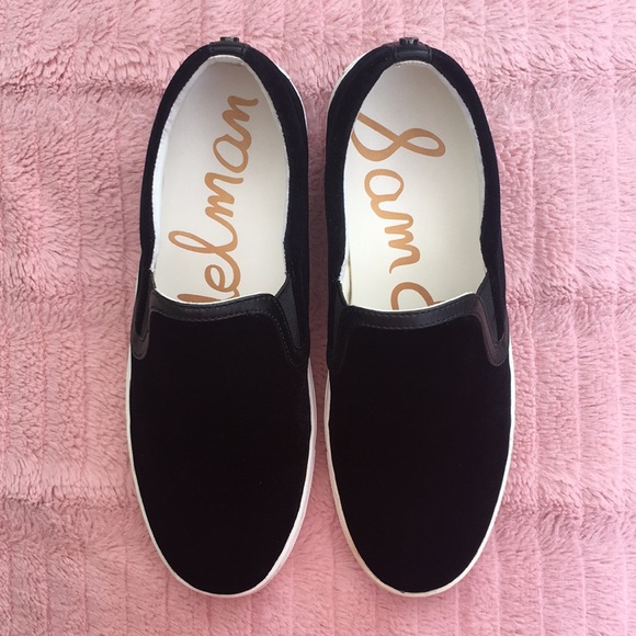 Sam Edelman Shoes - HP!💎 Sam Edelman, Lacey Black Velvet, Slip On Sneaker, Sz 7.5